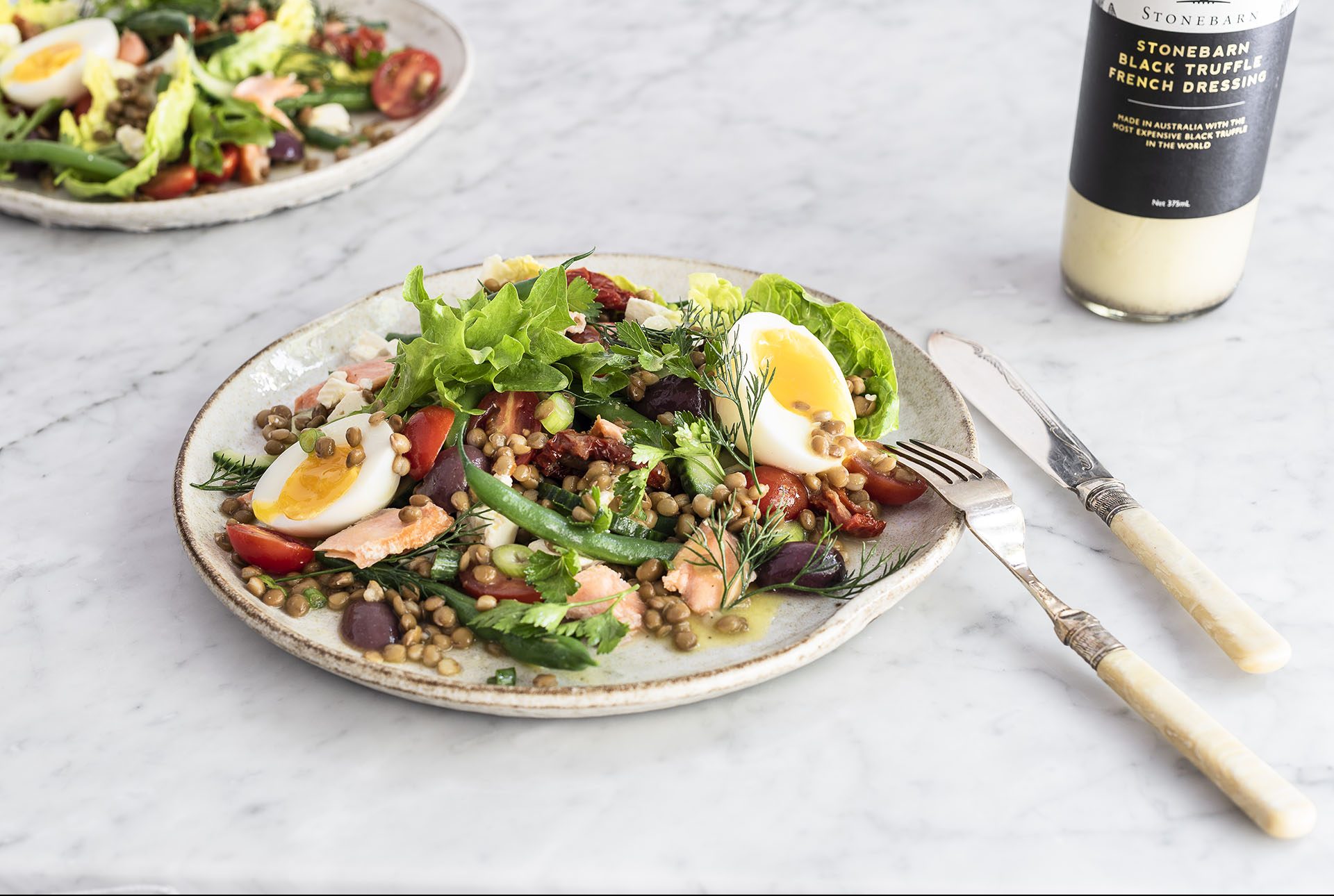 You are currently viewing Lentil Niçoise with Truffle Yoghurt Dressing