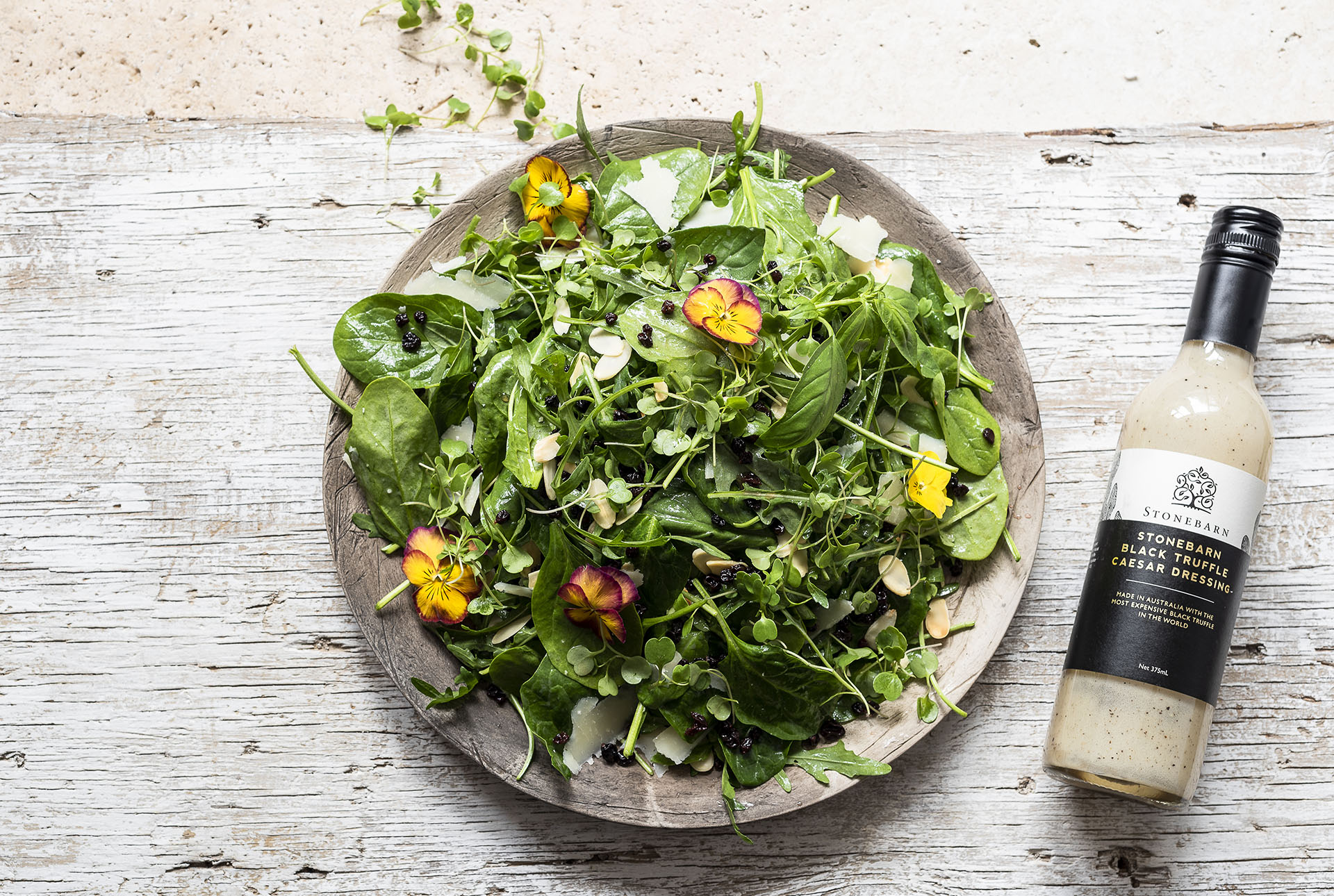 You are currently viewing Spinach & Arugula Salad with Pickled Currants & Almonds