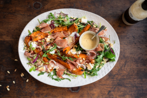 Read more about the article Roast Butternut & Prosciutto Salad with Goat’s Cheese & Pine Nuts